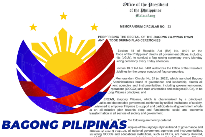 'Bagong Pilipinas' hymn and pledge to be recited during flag ceremonies.