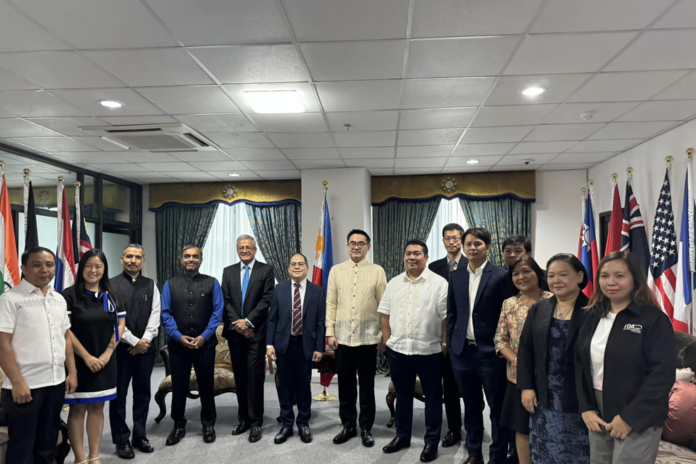 Special Assistant to the President for Investment and Economic Affairs Frederick D. Go, PEZA Director General Tereso Panga, FDA Director General Dr. Samuel Zacarte, and Rep. Christian Yap during the PEZA and FDA MOA signing.