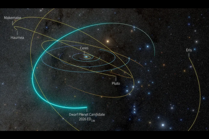 ED138 might join Pluto, Ceres, Eris, Haumea, and Makemake as a dwarf planet.